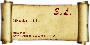 Skoda Lili névjegykártya